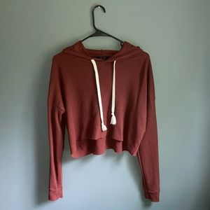 raw cut long sleeve hoodie